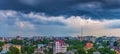 Dramatic clouds over the city