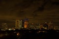 Dramatic clouds over Fort Lauderdale's night skyline Royalty Free Stock Photo