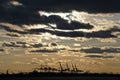 Dramatic clouds over the New Jersey waterfront at sunset