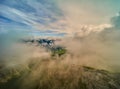 Dramatic clouds over the peaks of the Wetterstein massif in the Bavarian Alps Royalty Free Stock Photo