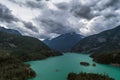 Dramatic clouds roll over Diablo Lake, North Cascades National Park, Washington Royalty Free Stock Photo