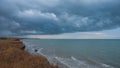Dramatic clouds in the Azov Sea before the storm Royalty Free Stock Photo