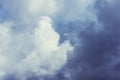 Dramatic clouds in the sky before a storm in the Dominican Republic. Amazing panorama of the sky. Panoramic background. Royalty Free Stock Photo