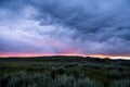 Dramatic Clouds At Sunset Over Hayden Valley Royalty Free Stock Photo