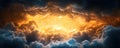 Dramatic Cloudscape with Fiery Light Breaking Through Darkness Royalty Free Stock Photo