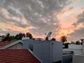 Beautiful evening sky over rooftops in Bangalore, India Royalty Free Stock Photo