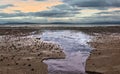 Dramatic cloudy skies over Salthill beach at Galway bay Royalty Free Stock Photo