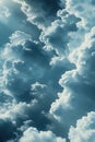 Dramatic Cloudy Sky with Blue and White Cloud Formations Portrait Images Generative AI Royalty Free Stock Photo