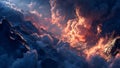 Dramatic Cloudy Sky with Orange Glow Royalty Free Stock Photo