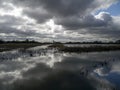 Dramatic sky over Wheldrake Ings, North Yorkshire, England