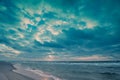 Dramatic cloudy sky over sea Royalty Free Stock Photo