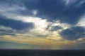 A dramatic cloudy sunset over Ligurian Sea Royalty Free Stock Photo