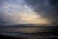 Dramatic Cloudy Sunset Sky over Seascape as Hurricane Storm Approaches Royalty Free Stock Photo