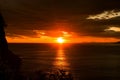 Dramatic coastal sunrise scene in Santona, North Spain Royalty Free Stock Photo