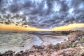 Dramatic coastal sunset or sunrise Royalty Free Stock Photo