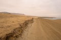 Dramatic coastline with intense colors in the desert of Paracas National Reserve Royalty Free Stock Photo