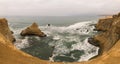 Dramatic coastline with intense colors in the desert of Paracas National Reserve Royalty Free Stock Photo