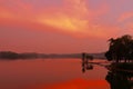 Colorful view of the kagdi pick up lake after sunset. natural, nature, wallpaper