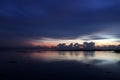 Blue dramatic sky over sea horizon. Royalty Free Stock Photo