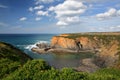 Dramatic and colorful cliffs on Alentejo West Coast in Porto das Barcas, Zambujeira do Mar, Alentejo Royalty Free Stock Photo