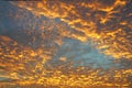 Dramatic colorful orange color sky with clouds during sunset Royalty Free Stock Photo