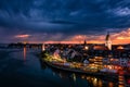 Dramatic Colorful Sunset Landscape Friedrichshafen Germany