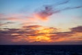 Dramatic Colorful Sunset Sky over North Atlantic Ocean. Cloudscape Nature Background Royalty Free Stock Photo