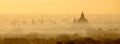 Bagan Temples in Mist at Sunrise Royalty Free Stock Photo