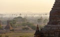 Bagan Temples in Mist at Sunrise Royalty Free Stock Photo