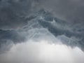 Dramatic cumulonimbus stormy clouds over city