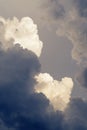 Dramatic cumulus clouds forming into violent thunderstorm