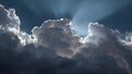 Dramatic Cumulus Clouds Silver Lining Backlit (ai generated) Royalty Free Stock Photo