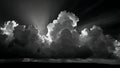 Dramatic Cumulus Clouds Silver Lining Backlit (ai generated) Royalty Free Stock Photo