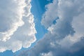 Dramatic Cumulus Cloudscape Blue Sky White Gray Clouds Royalty Free Stock Photo