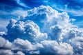 Dramatic cumulus cloudscape sky weather vibrant nature photo Royalty Free Stock Photo