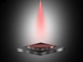 Futuristic Red Light Beam on Square Podium Royalty Free Stock Photo