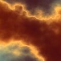 Dramatic dark cloud. Odd screen saver. Shiny surreal smoke. Abstract fractal art. Storm over horizon. Glowing light effect.