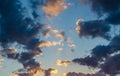 Dramatic dark clouds with sunshine highlights