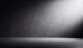 Dramatic Dark Gray Background: Spotlight Beam Shining on Concrete Floor in Empty Studio Space Royalty Free Stock Photo
