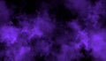Dramatic Dark Purple Smoke Clouds on Black Abstract Background Texture Royalty Free Stock Photo
