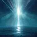 Dramatic dark sea and bright light ahead Royalty Free Stock Photo