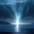 Dramatic dark sea and bright light ahead Royalty Free Stock Photo