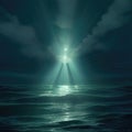 Dramatic dark sea and bright light ahead Royalty Free Stock Photo