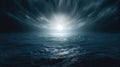 Dramatic dark sea and bright light ahead Royalty Free Stock Photo