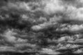 Dramatic dark sky and clouds. Cloudy sky background. Black sky before thunder storm and rain. Background for death, sad, grieving Royalty Free Stock Photo