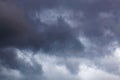 Dramatic dark stormy sky with heavy gray clouds Royalty Free Stock Photo