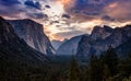 Dramatic Dawn Skies on Yosemite Valley, Yosemite National Park, California Royalty Free Stock Photo