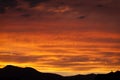 A dramatic and deep orange sunset in Salt Lake City. Royalty Free Stock Photo