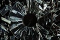 A dramatic depiction of a broken compact disc, featuring shattered pieces and reflective surfaces on a dark background Royalty Free Stock Photo