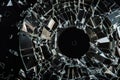 A dramatic depiction of a broken compact disc, featuring shattered pieces and reflective surfaces on a dark background Royalty Free Stock Photo